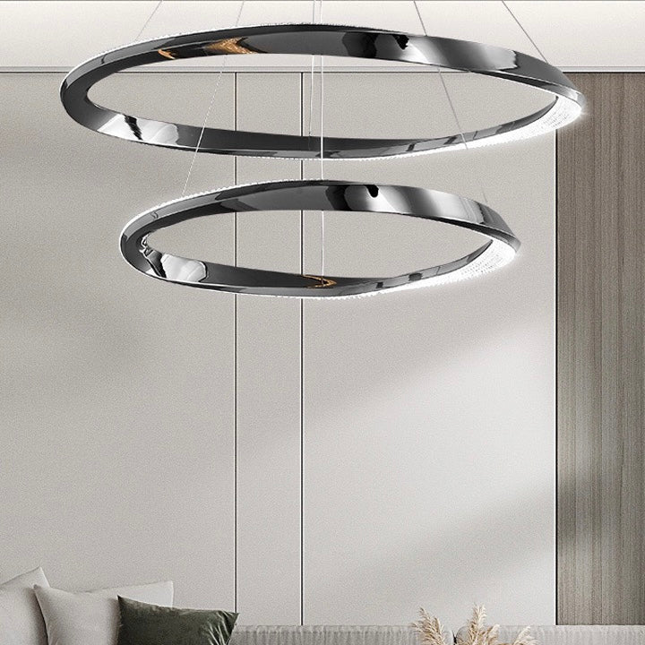 Valentina Lujo Anillo Metal/Acrílico Lámpara Colgante Dorada