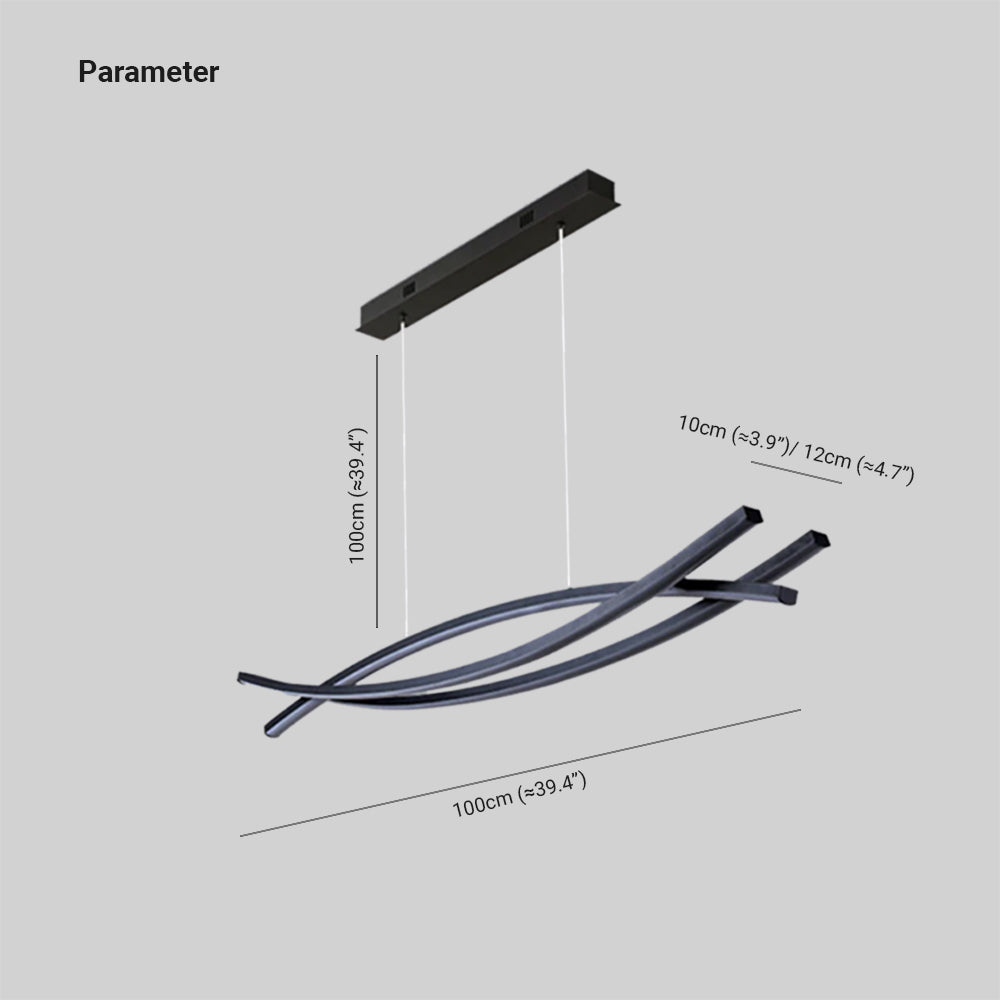 Arisha Metal Lineal Moderna Lámpara Colgante Negra