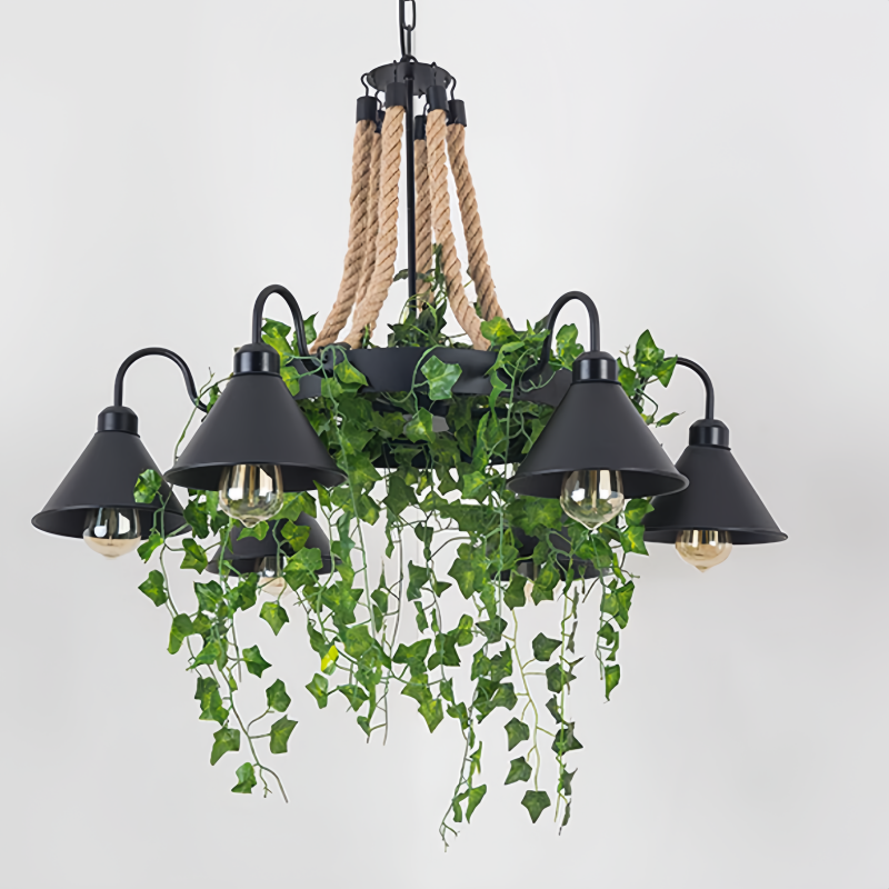 Arisha Retro LED Lámparas de Araña Negro Metal Comedor/Bar/Salón