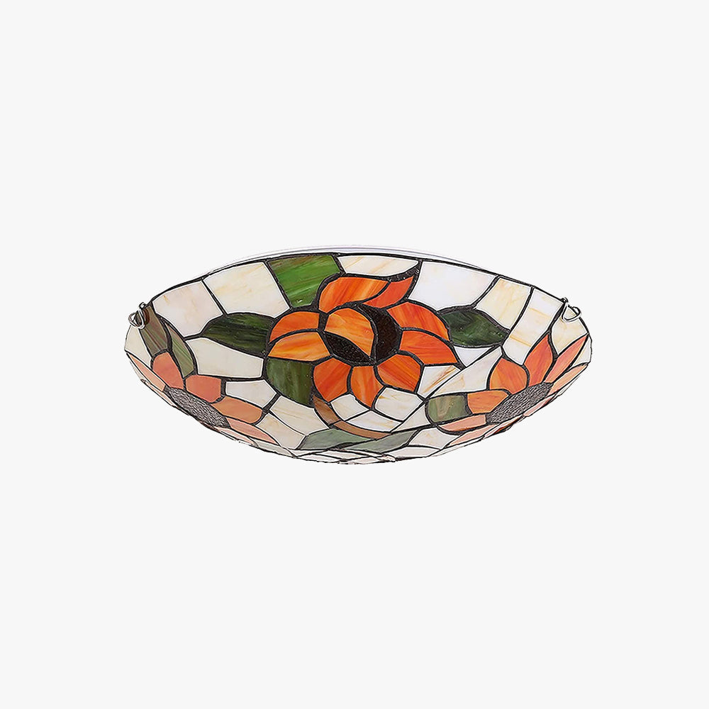 Tiffany Vintage Flores Plafón Multicolor Metal/Vidrio Dormitorio/Salón/Cuarto de baño