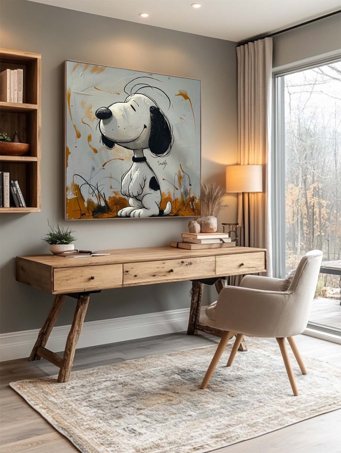 Snoopy Arte de Grafiti Abstracto - Letslighting