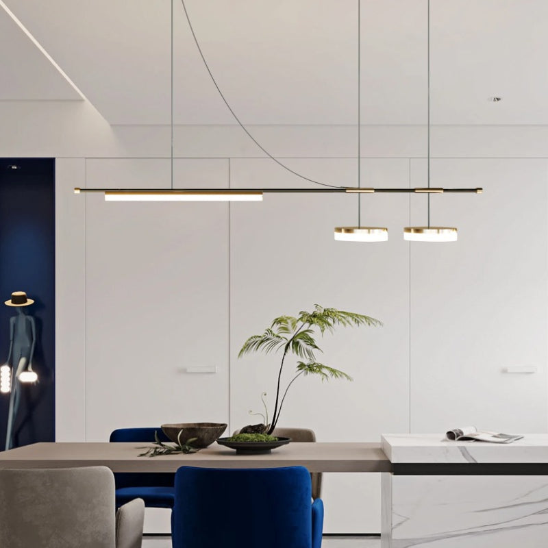 Arisha Moderno Minimalista LED Lámpara Colgante Negro Metal Comedor