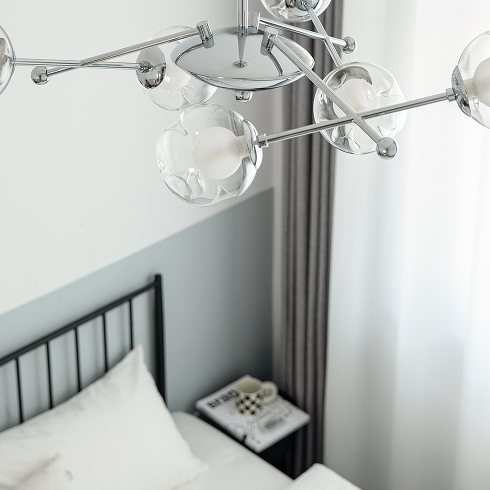 Valentina Nórdico Bauhaus Lámparas de Araña Metal Vidrio Salón