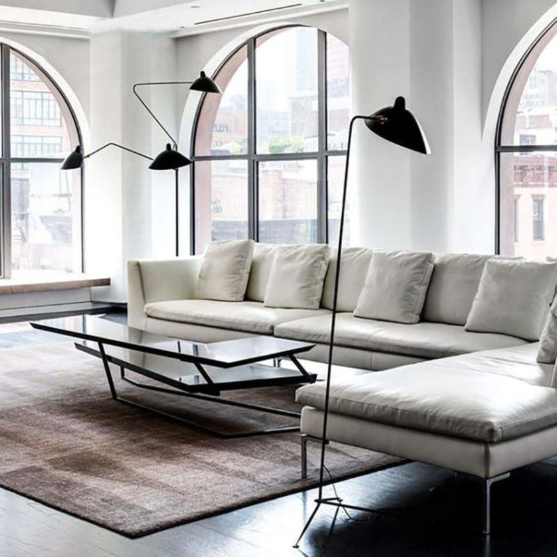 Mira Diseña Irregular Metal LED Lámpara de Pie Negra