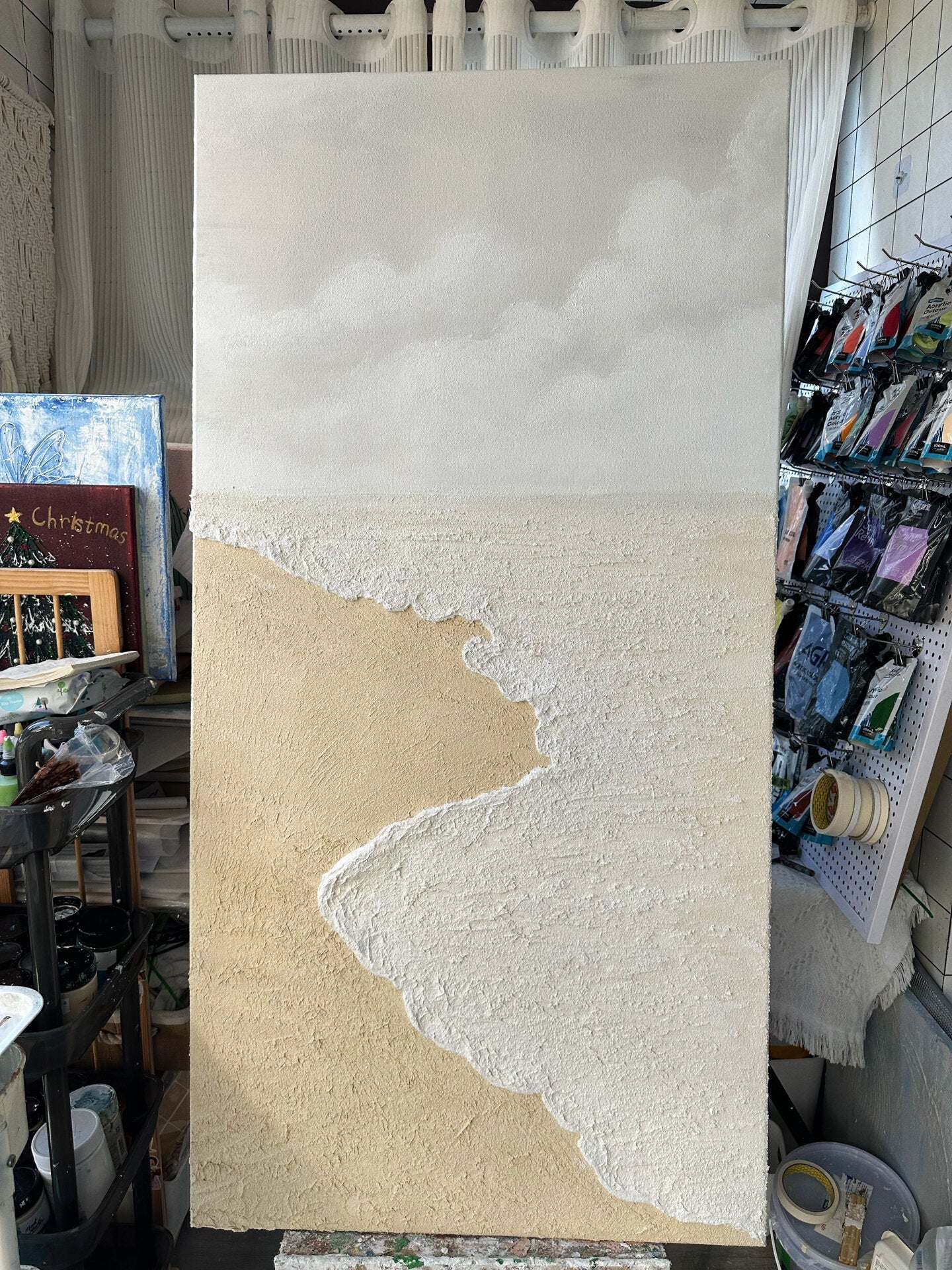 Oceane Art en Yeso Pintura Arte Mural con Textura - Letslighting
