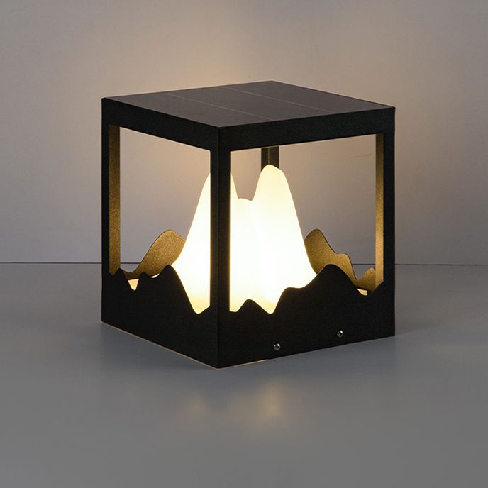Ray Moderno Lámpara De Pie Exterior Cuboide Metal Patio