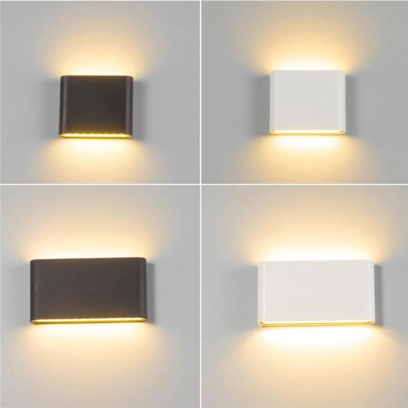 Ray Moderna LED Rectangular Metal/Acrílico Aplique de Pared Blanca/Negra