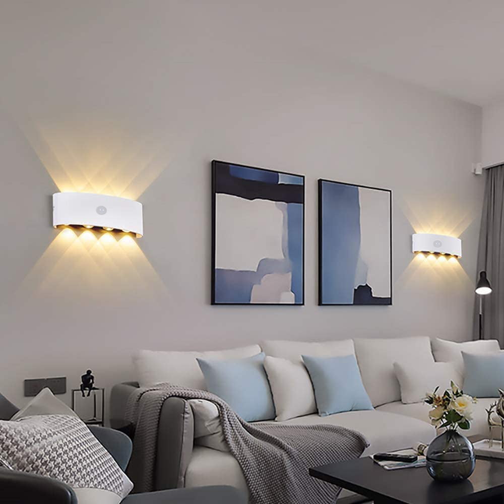 Ray Moderno Rectangular Metal LED Aplique de Pared Exterior Negro/Blanco