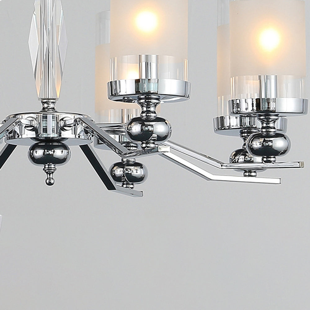 Silva Vintage Redondo Metal/vidrio Lámpara de Araña,Plata