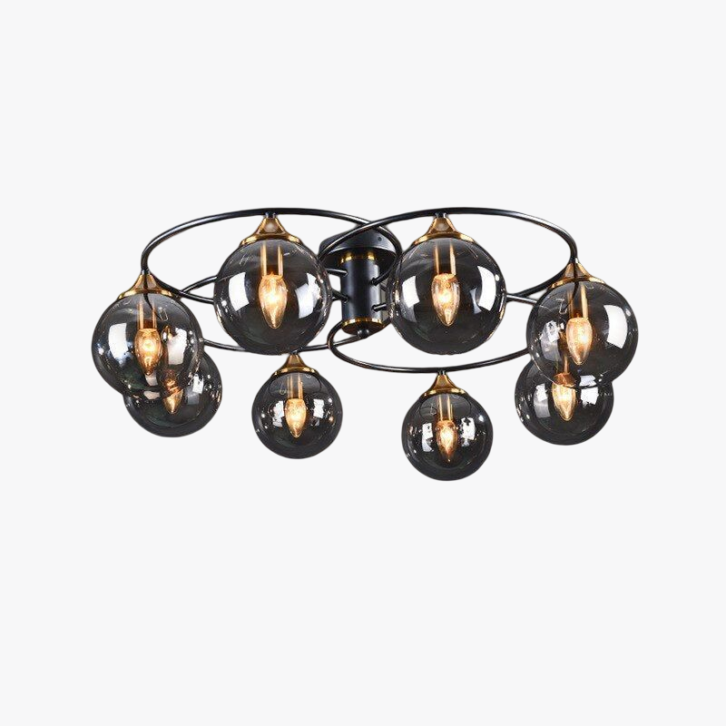 Valentina Moderna Minimalista Nórdica Metal/Vidrio Lámpara de Techo Negra