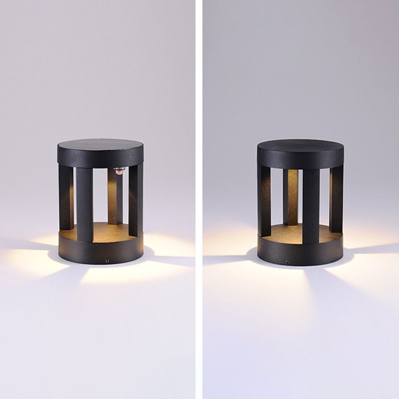 Ray Minimalista Cilíndrica Metal Solar Lámpara De Pie Exterior