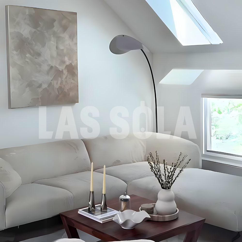 Mira Moderna Geométrica Metal LED Lámpara de Pie Negra