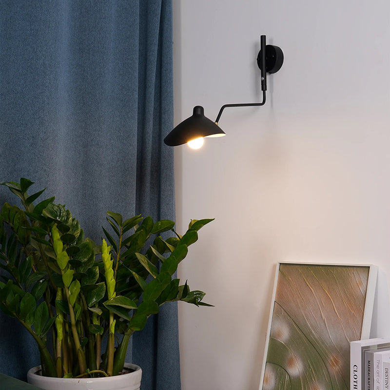 Arisha Minimalita Lineal Metal Aplique de Pared Negro