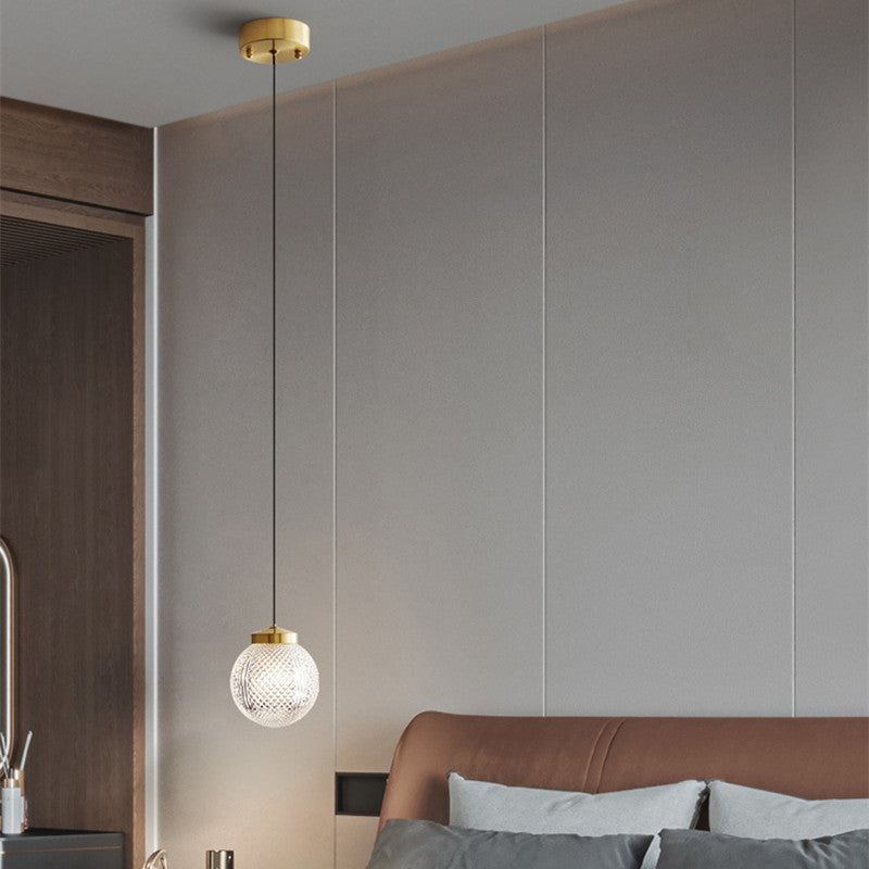 Modern Minimalista Arte Deco Esfera Metal Lámpara Colgante Oro