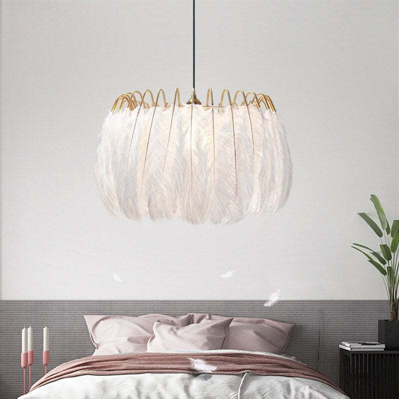 O'Moore Diseño Pluma LED Lámpara Colgante Negra/Blanca