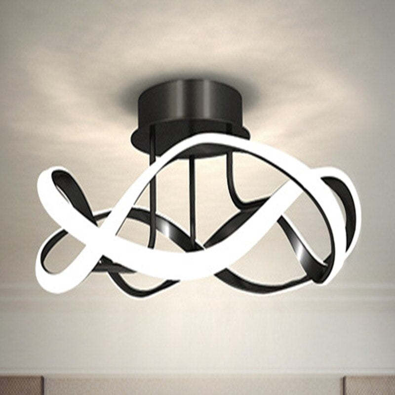 Arisha Decorativa Geométrica Acrílico/Metal LED Lámpara de Techo Negra/Rosa/Azul/Dorada