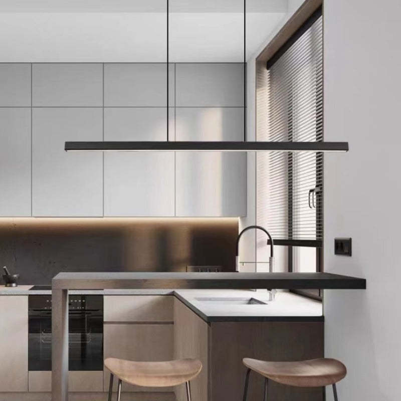 Arisha Moderna Lineal Metal Lámpara Colgante Negra/Marrón