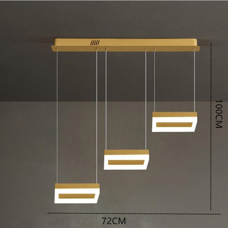 Arisha Minimalista Cuadrada Metal/Acrílico Lámpara Colgante Dorada