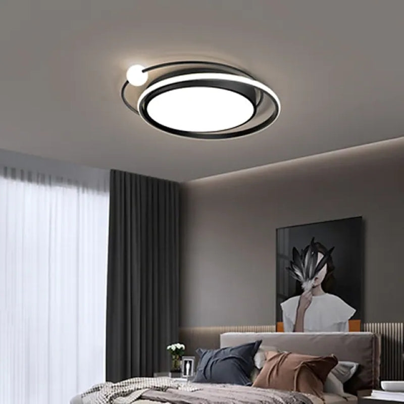 Arisha Moderna Nórdica Redonda Metal LED Lámpara de Techo Negra/Dorada