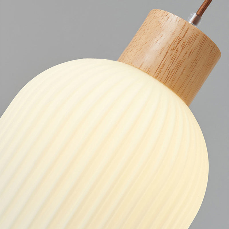 Muto Moderna Madera/Vidrio Lámpara Colgante Blanca