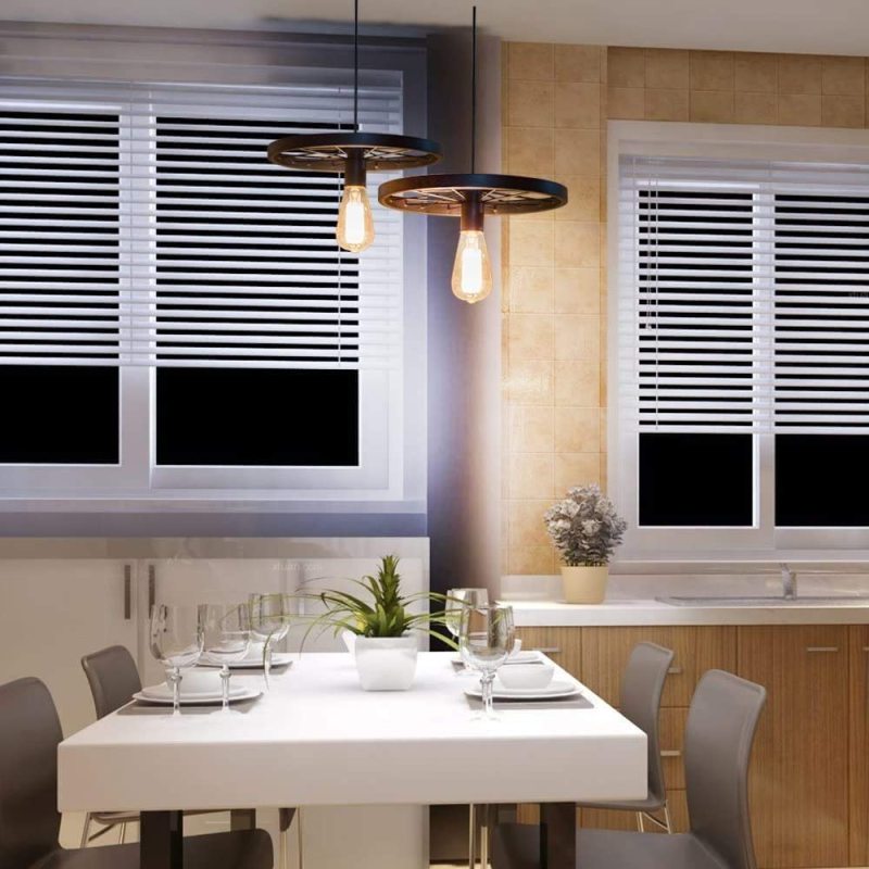 Silva Vintage Rueda Metal Lámpara Colgante Roja/Negra