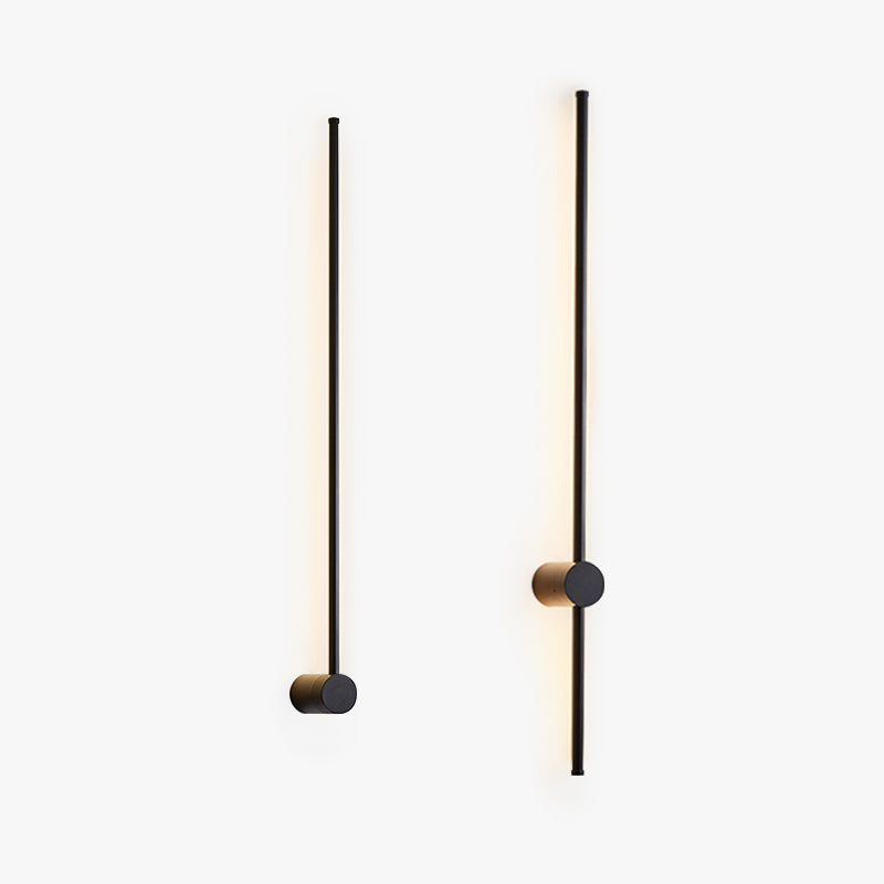 Ray Minimalista Lineal Metal Aplique de Pared Exterior Negro