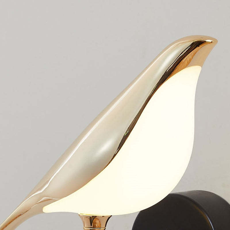 Arisha Decorativo Pájaro Metal/Acrílico LED Aplique de Pared Dorada
