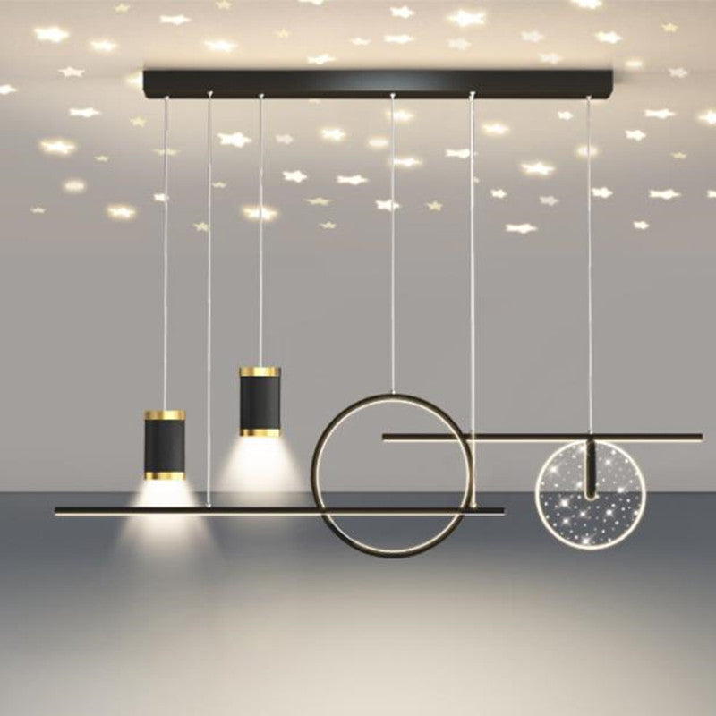 Arisha Moderna LED Estrella Metal Lámpara Colgante Negra/Blanca/Dorada