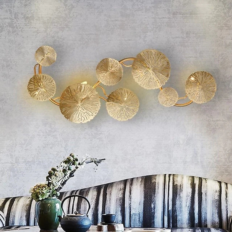 Arisha Diseño Lujo Árbol Metal Aplique de Pared Dorado