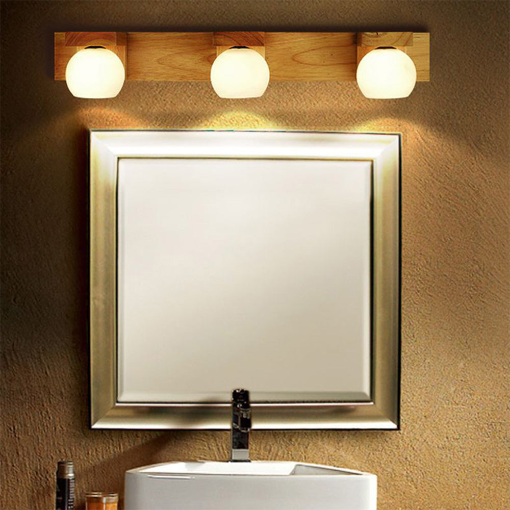 Muto LED Aplique de Pared Redondo Madera