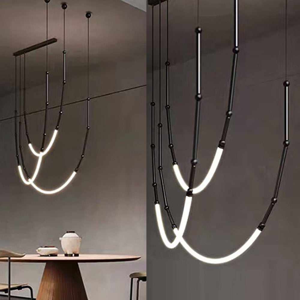 Arisha Moderna Minimalista Silicona/Metal Lámpara Colgante Negra