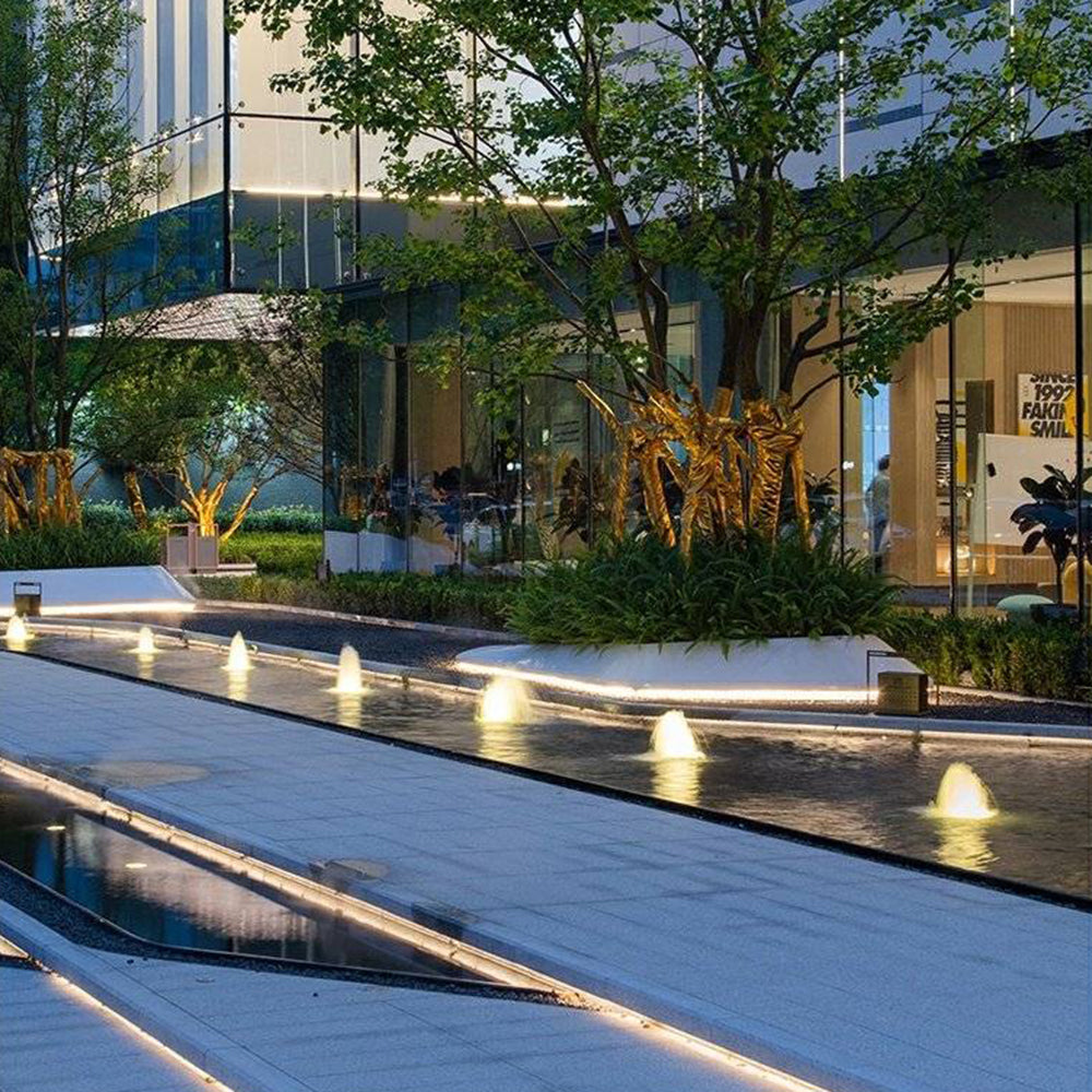 Ray Moderna Cilíndrica Metal Foco Lámpara Exterior Patio