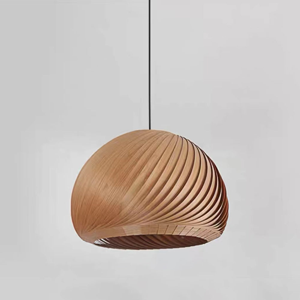 Muto Natural Redonda Madera Lámpara Colgante Madera