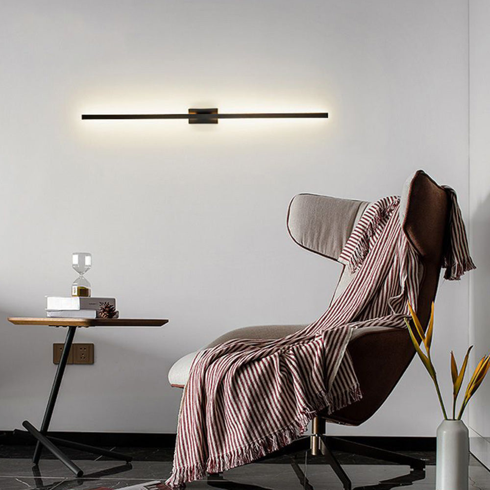 Arisha Moderno Minimalista Lineal Metal Aplique de Pared Negro
