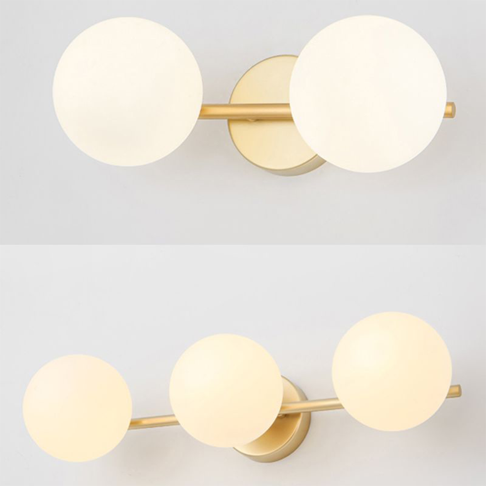 Valentina Moderno Bola Metal/Vidrio Aplique de Pared Dorado