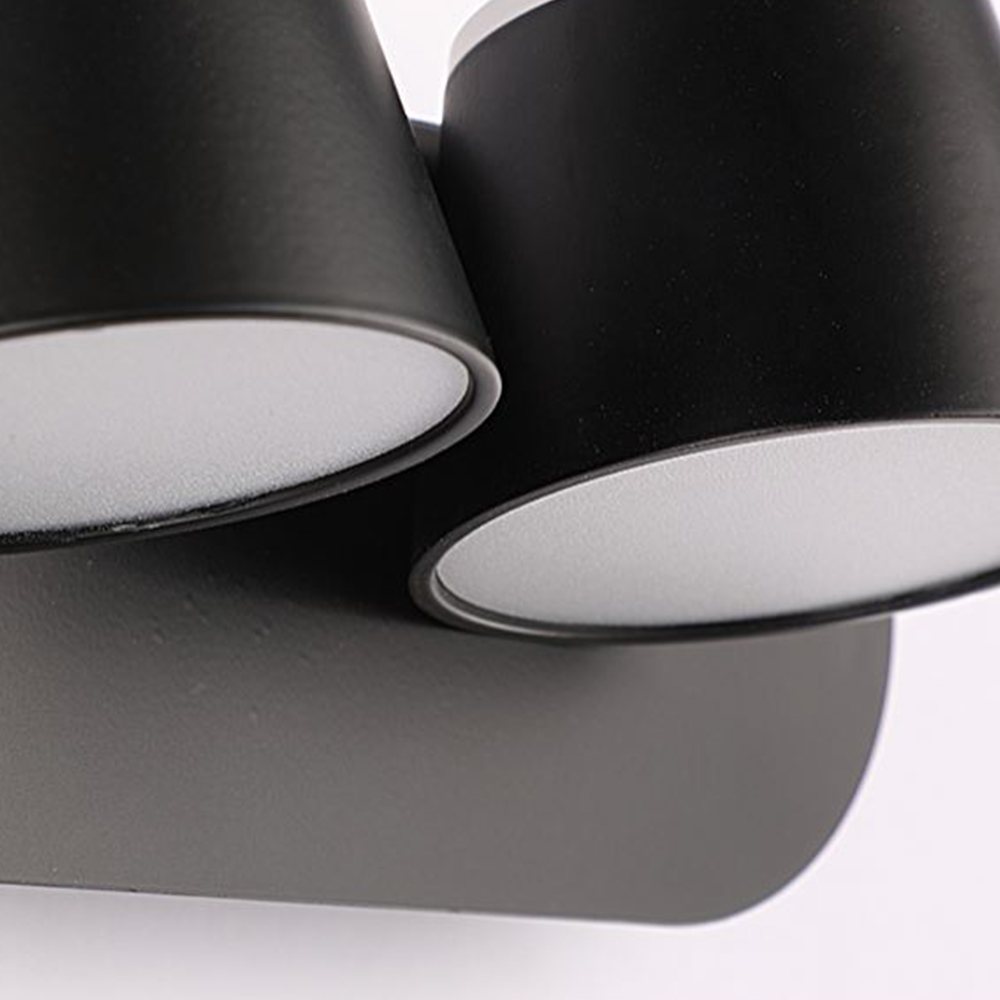 Arisha Moderno Cilíndrico Metal Aplique de Pared Para Espejo Negro