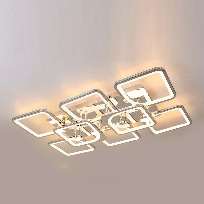 Arisha Moderna Cuadrada Metal LED Lámpara de Techo Blanca