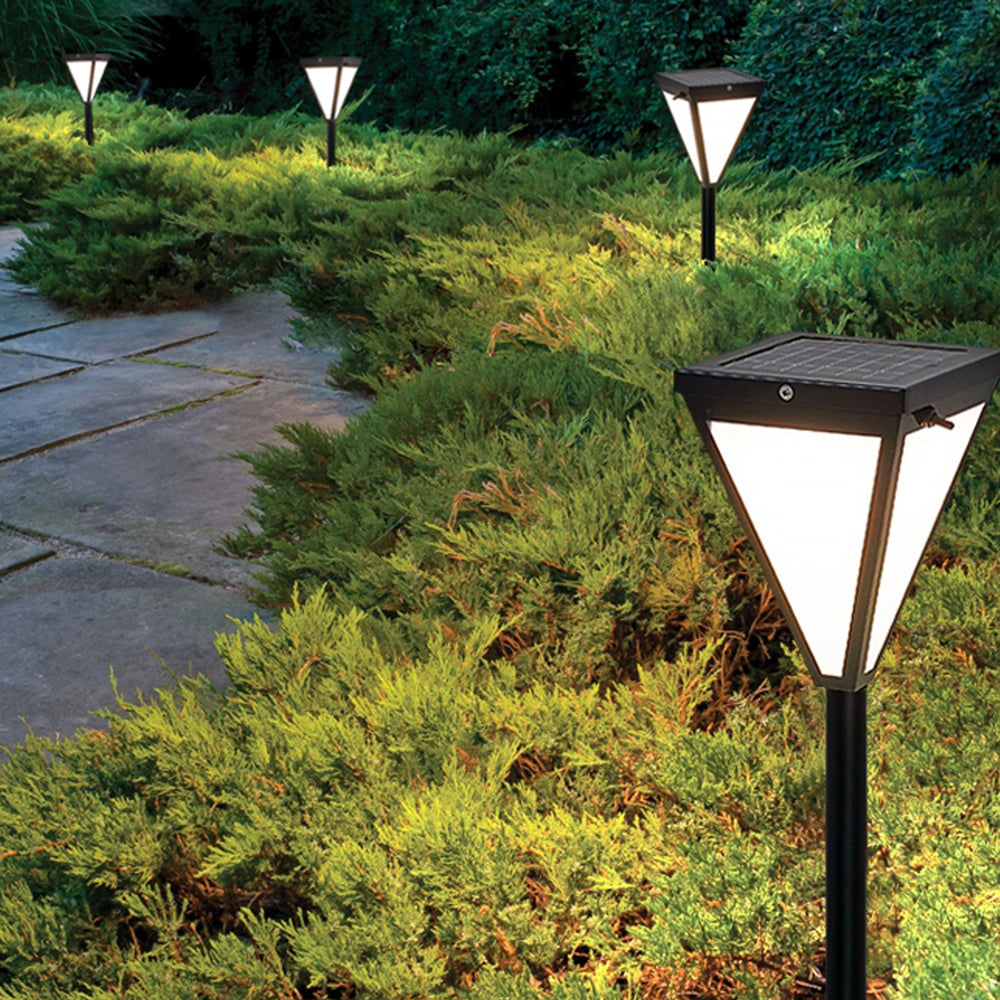 Ray Moderna Cónica Metal Vidrio Solar Lámpara Exterior