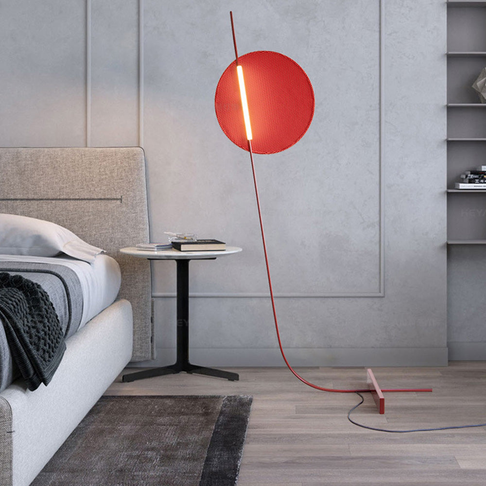 Mira Moderna Simple Metal/Fibra Lámpara de Pie Rojo