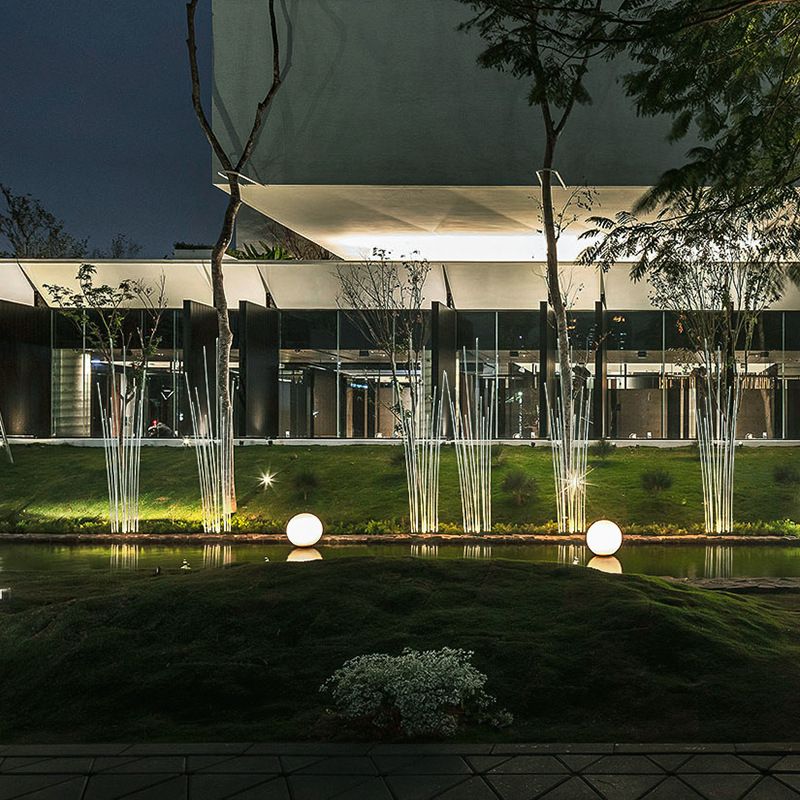 Ray Lámpara de Pie Exterior LED Fibra Óptica Metal Patio