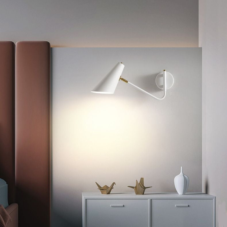 Epoch Moderna Minimalista Metal Aplique de Pared Giratorio Negro/Oro/Blanco