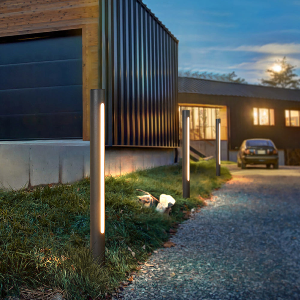 Ray Moderno Lámpara De Pie Exterior Cilíndrica Metal Patio