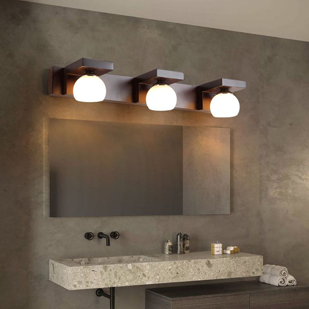 Arisha Moderno Natural Madera/Vidrio Aplique de Pared Madera Oscura