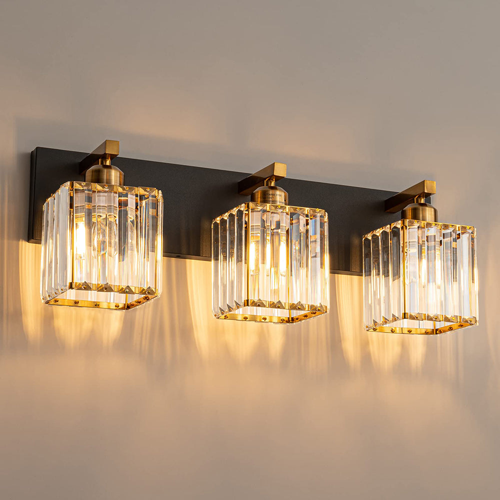 Kristy Vintage LED Metal/Cristal Aplique de Pared Para Espejo Dorado