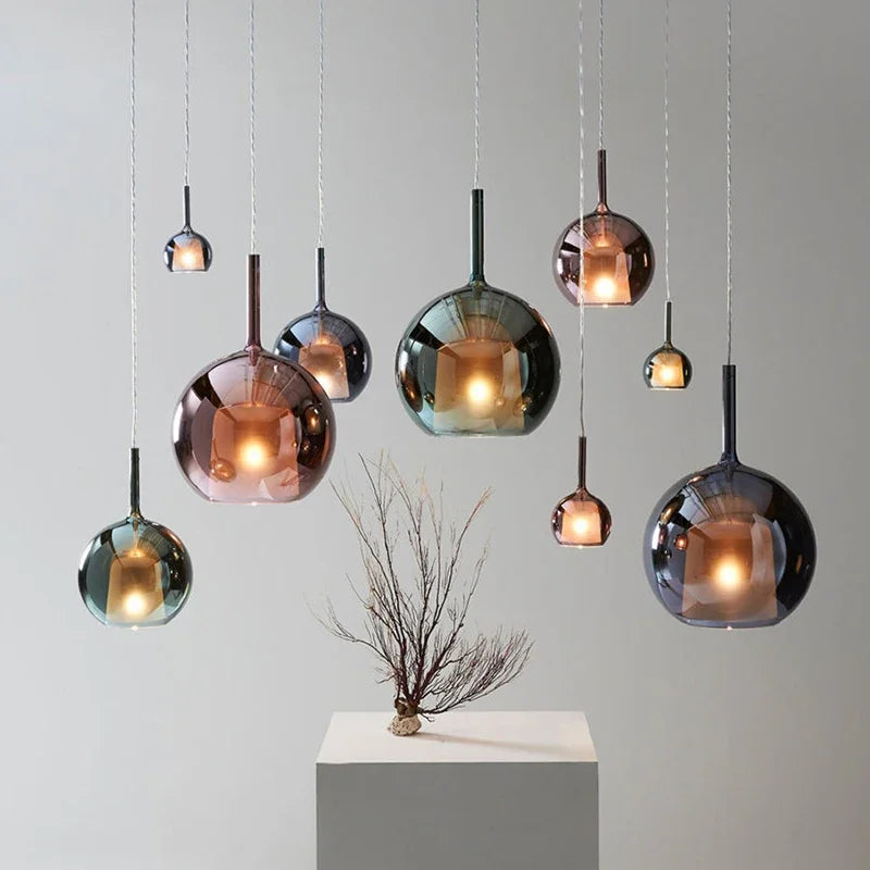 Valentina Moderno Esfera LED Lámpara Colgante Vidrio Comedor