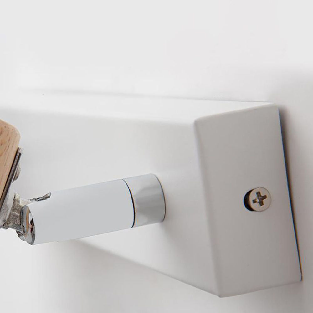 Muto Nórdico Natural Domo Madera/Vidrio Aplique de Pared Blanco
