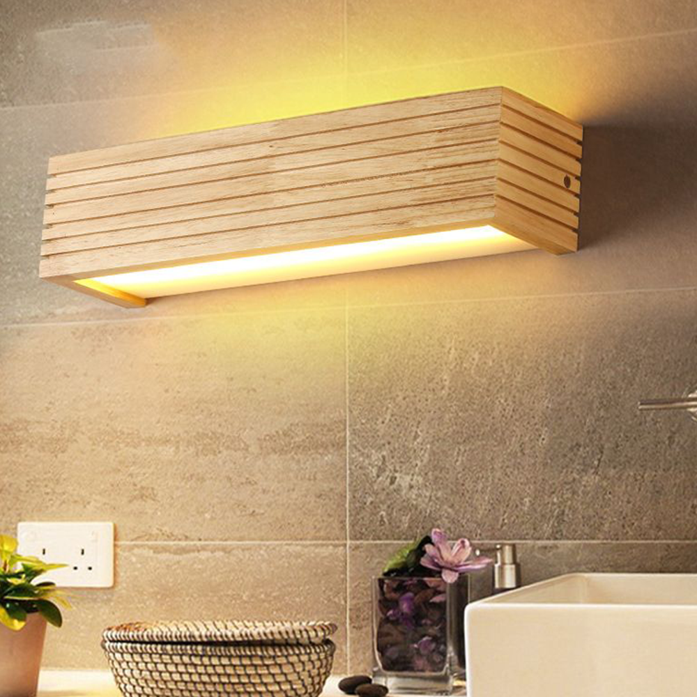 Arisha Moderno Rectángulo Madera/Acrílico Aplique de Pared Madera