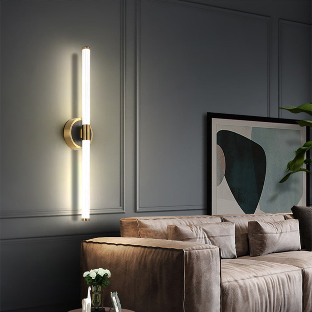 Arisha Diseño Lineal Metal Aplique de Pared Negro/Cooper