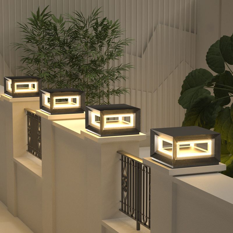 Ray Moderno Lámpara LED Exterior Cubo Metal Patio