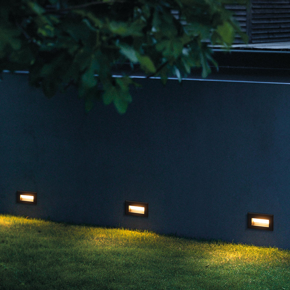 Ray Moderna Rectangular Metal Acrílico Lámpara Exterior